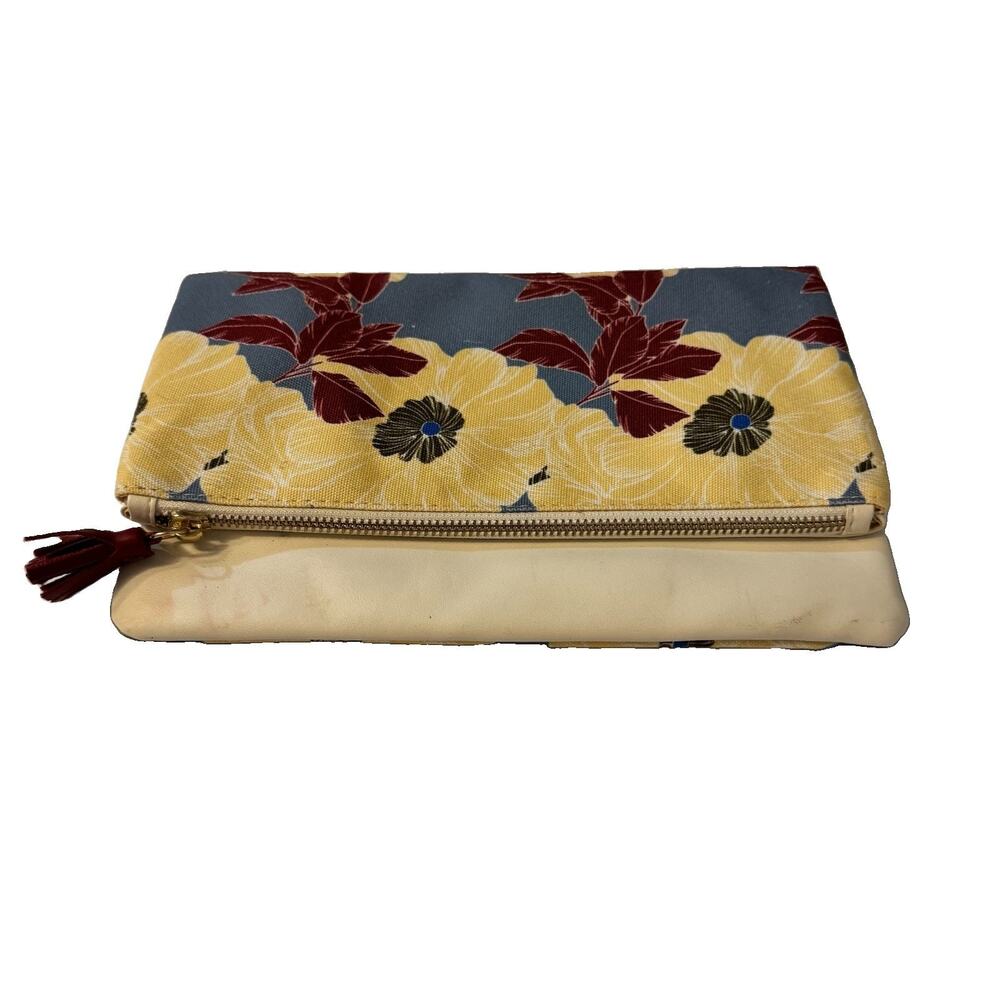 Rachel Pally Colorful Floral Reversible Clutch Purse Bags Satin Lined Dust Bag